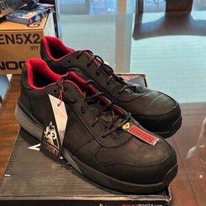 Rocky Men's Black Athletic Work Shoes with Red Lining